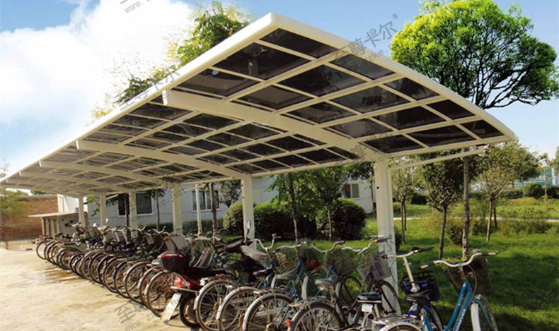 小區(qū)自行車車棚用料都有哪些？自行車車棚圖片給您做參考