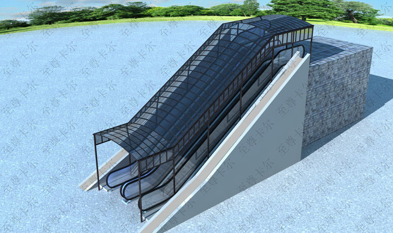 北京雨搭廠家？室外扶梯梯雨棚圖片？