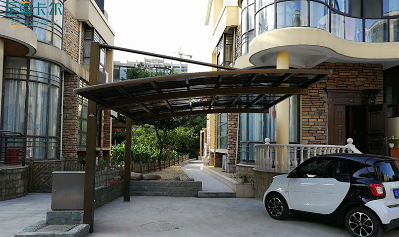 別墅院子車棚圖片？鋁合金車棚圖片大全？